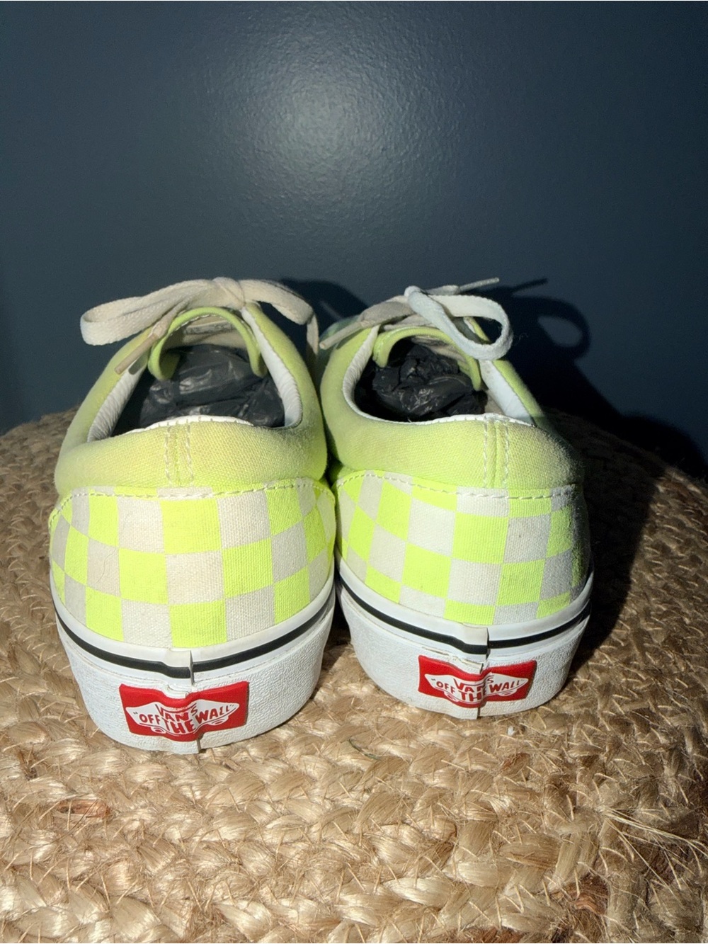 Vans Lime Green Checkered Sneakers - Picture 2 of 6